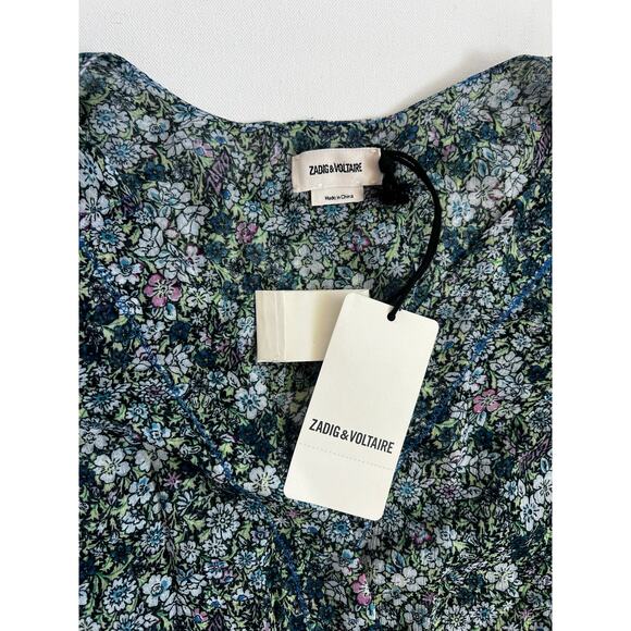 Zadig & Voltaire Betty Wrap dress Mousseline size L NWT - Picture 3 of 10